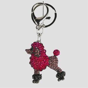 Purple Rhinestone Poodle Keychain, NWOT